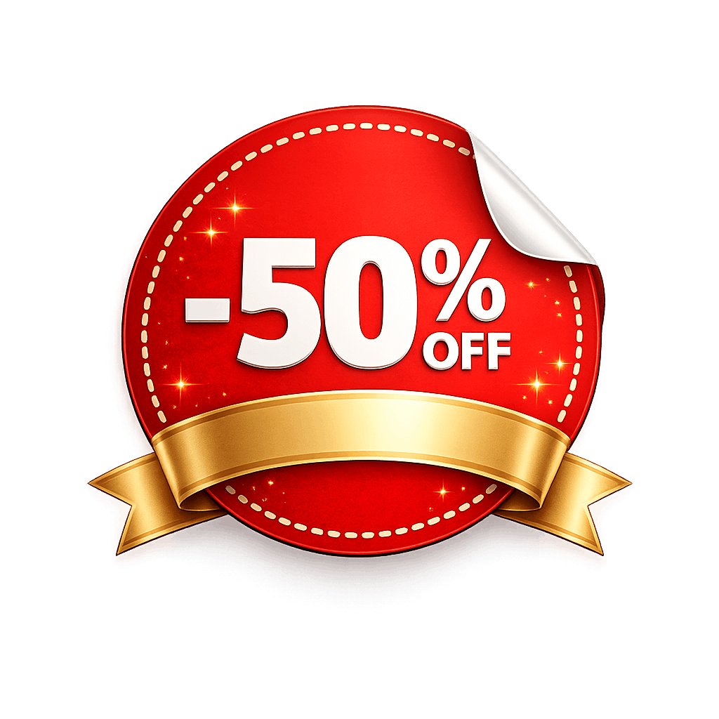 50% Discount Sticker PNG