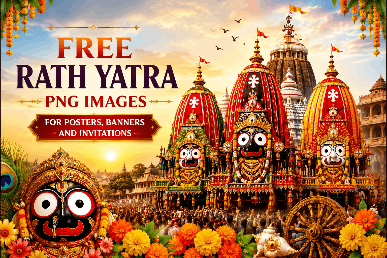 Free Rath Yatra PNG Images for Posters, Banners and Invitations