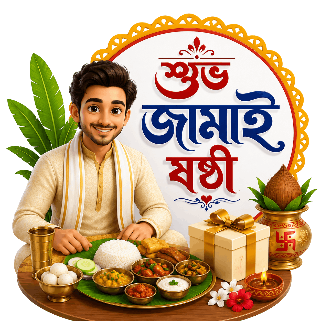শুভ জামাইষষ্ঠী PNG