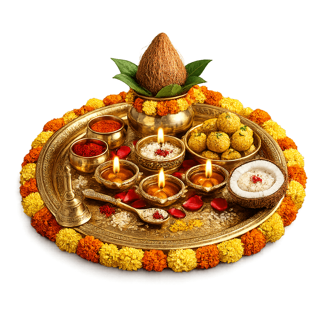 Diwali Puja Thali PNG