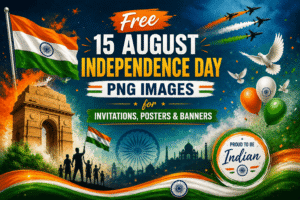 Free 15 August Independence Day PNG Images for Invitations, Posters & Banners