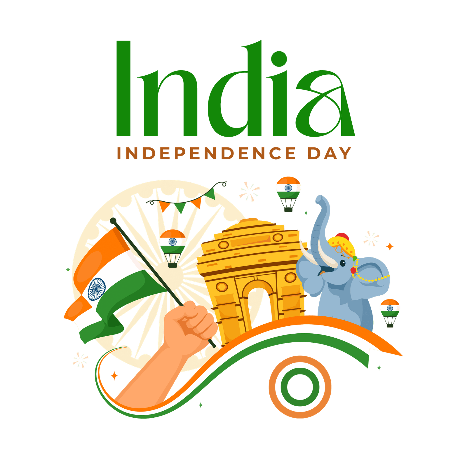 Happy Independence Day Celebration PNG