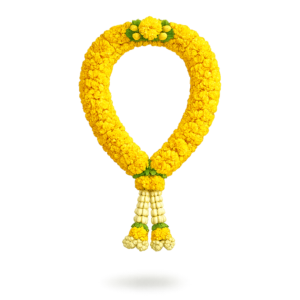 Marigold Garland with Elegant Tassels PNG