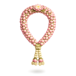 Pink Lotus Garland with Tassels PNG