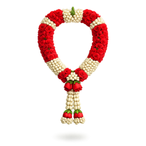 Red Rose and Jasmine Garland PNG