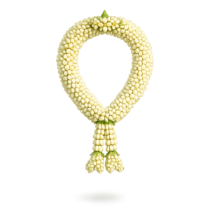 Traditional Jasmine Garland with Tassels PNG