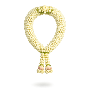 White Jasmine Garland with Tassels
