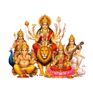 Durga Maa with Family PNG