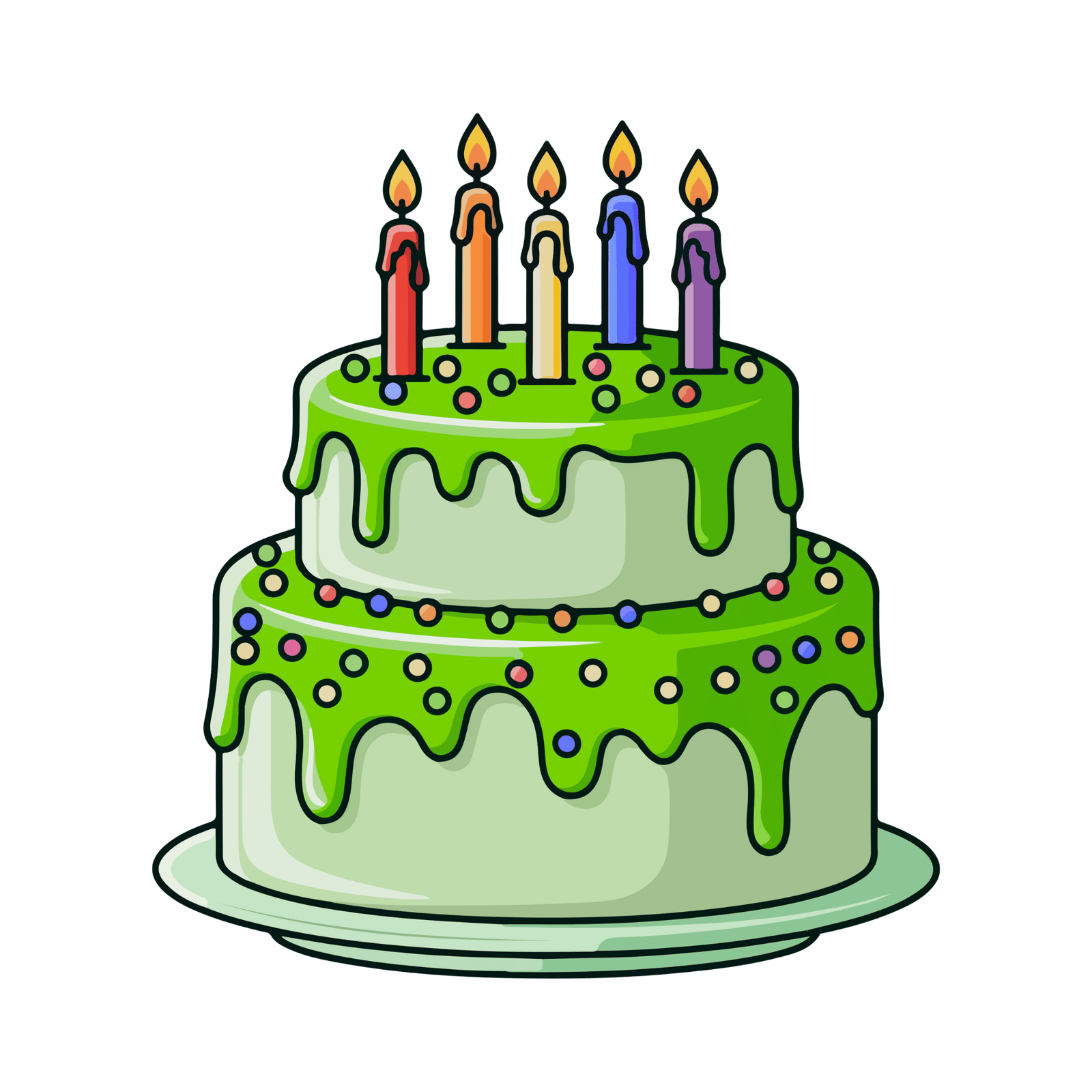 Vector Two-Tiered Birthday Cake PNG