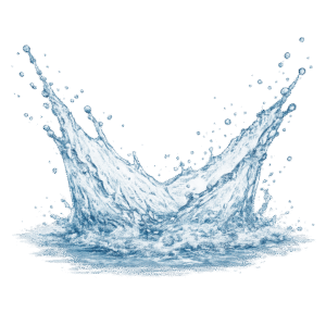 Arc of Crystal-Clear Water Splash PNG