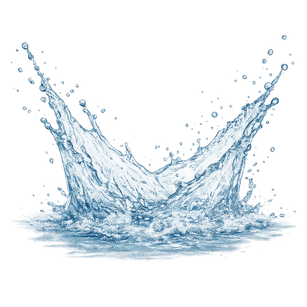 Arc of Crystal-Clear Water Splash PNG