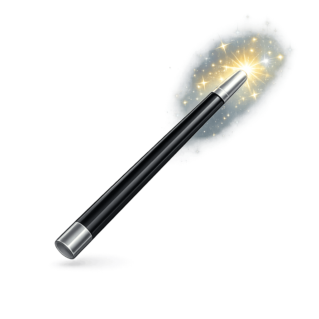 Black Wand with Sparkling Light PNG