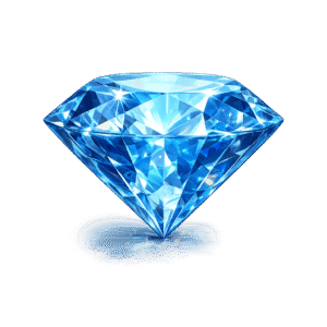 Blue Diamond with Prismatic Sparkles PNG