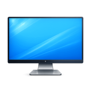 Blue Gradient Monitor on Transparent Background PNG
