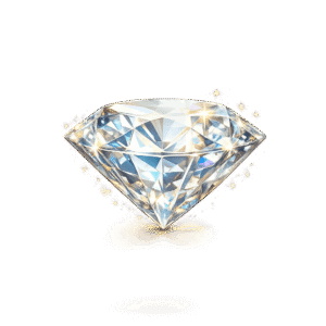 Brilliant Rainbow Diamond with Golden Sparkles PNG