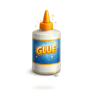 Gilded Glue Bottle with Sparkling Drip PNG