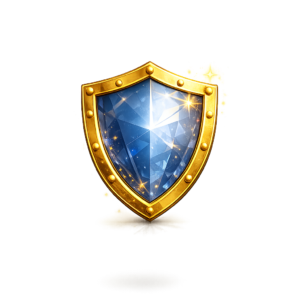 Golden Blue Knight Shield PNG
