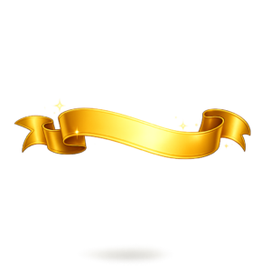 Golden Ribbon Banner with Sparkling Highlights PNG