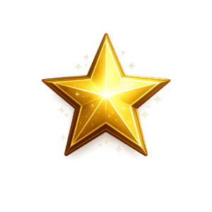 Golden Star with Sparkling Highlights PNG
