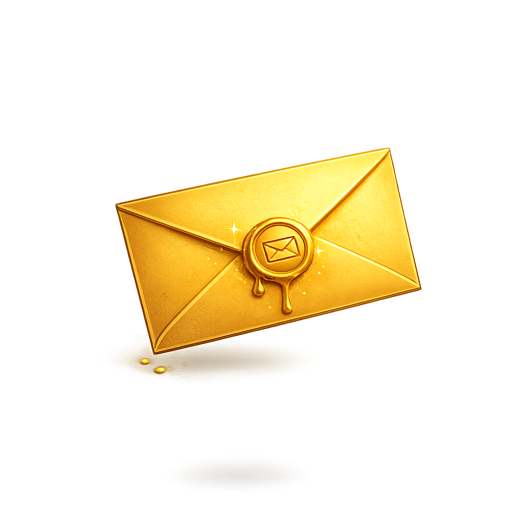 Golden Wax-Sealed Envelope PNG
