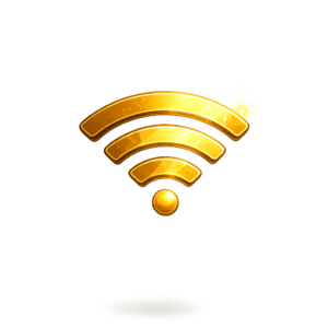 Golden Wi-Fi Signal Sparkle PNG