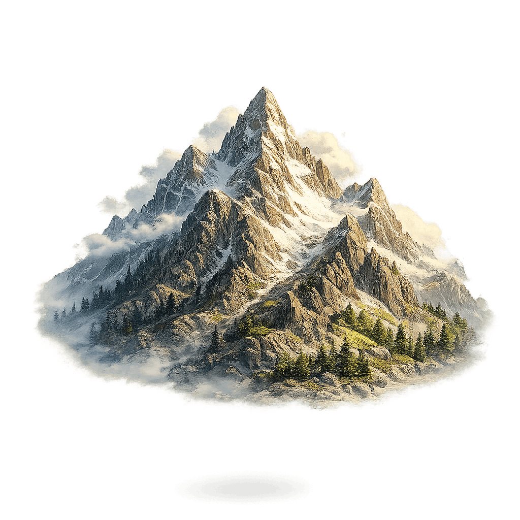 Mountain Range in Golden Light PNG