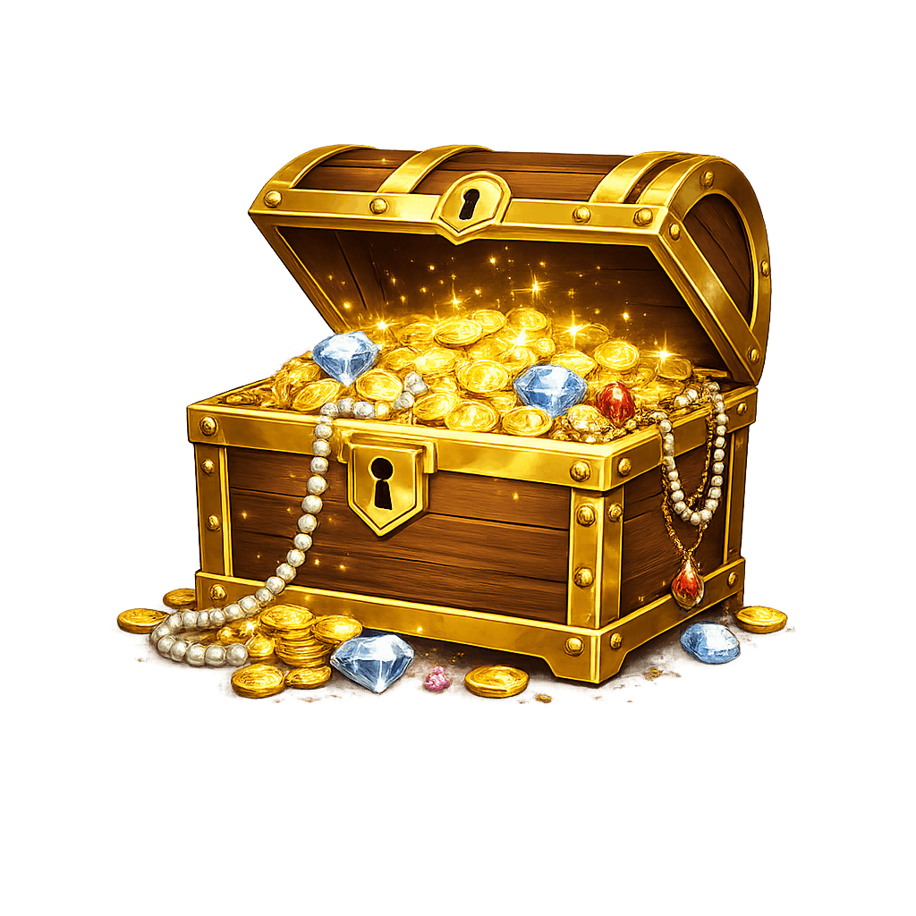 Overflowing Treasure Chest PNG