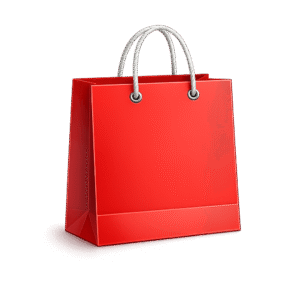 Red Shopping Bag with White Handles PNG