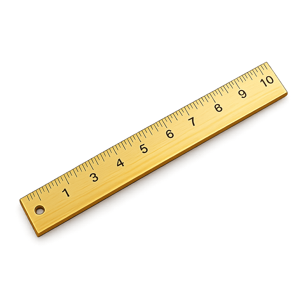 Yellow Wooden Ruler on Transparent Background PNG
