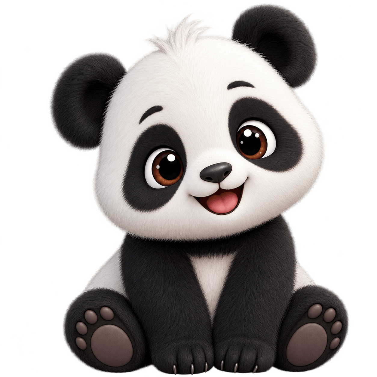 Adorable Baby Panda PNG Cutout