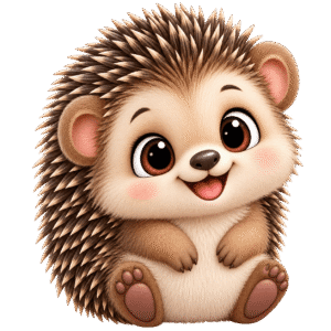 Adorable Chibi Hedgehog Sticker PNG