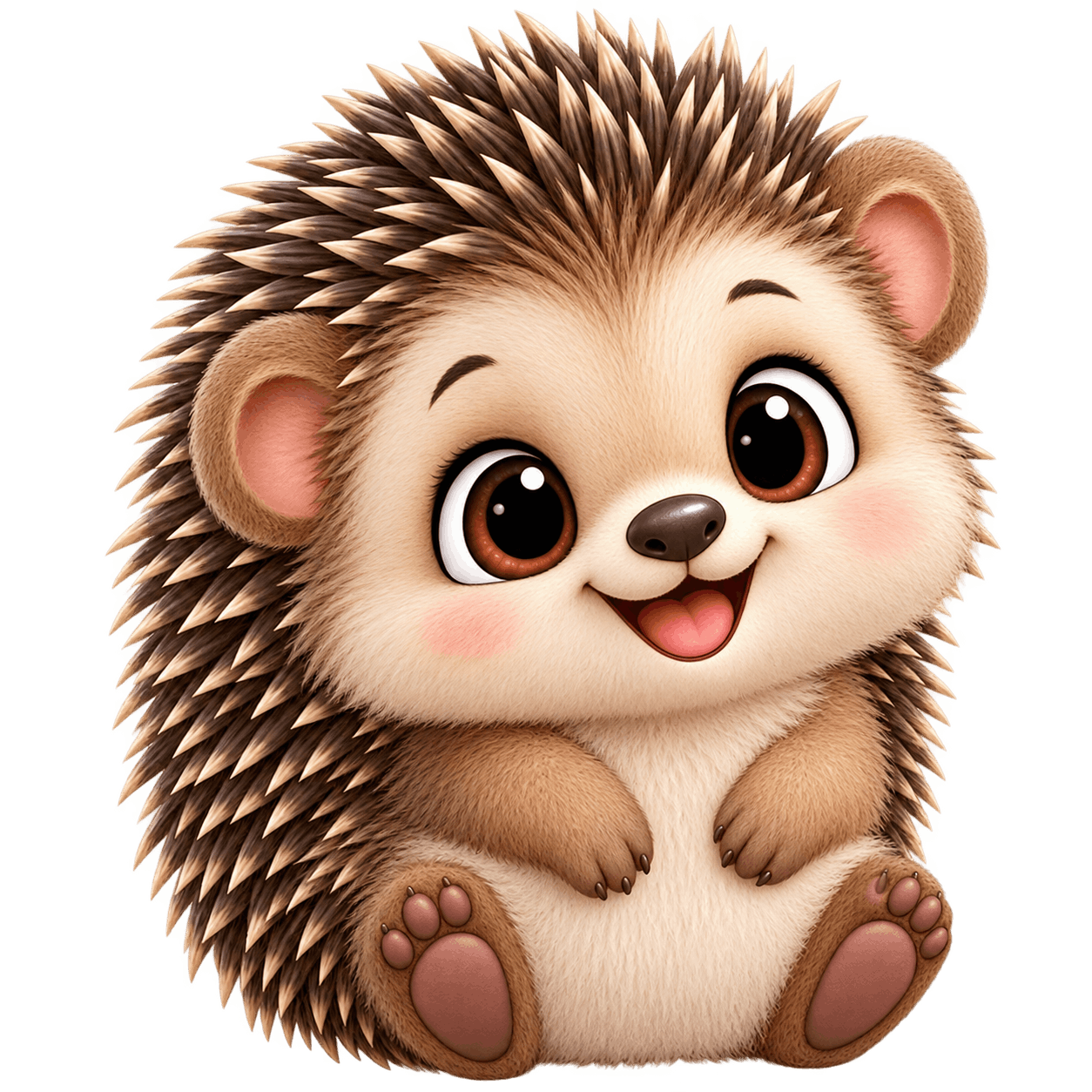 Adorable Chibi Hedgehog Sticker PNG