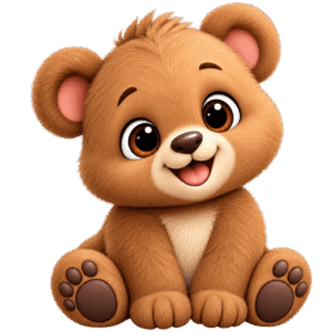 Adorable Smiling Teddy Bear Clipart PNG