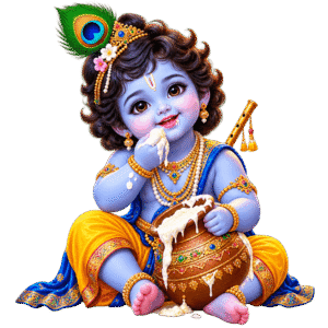 Baby Krishna Enjoying Butter PNG