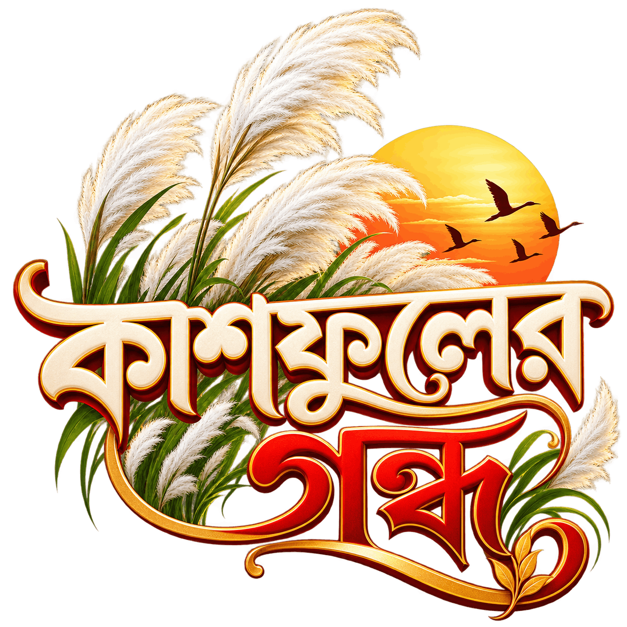 Kash Ful Er Gondhe Bengali Durga Puja PNG