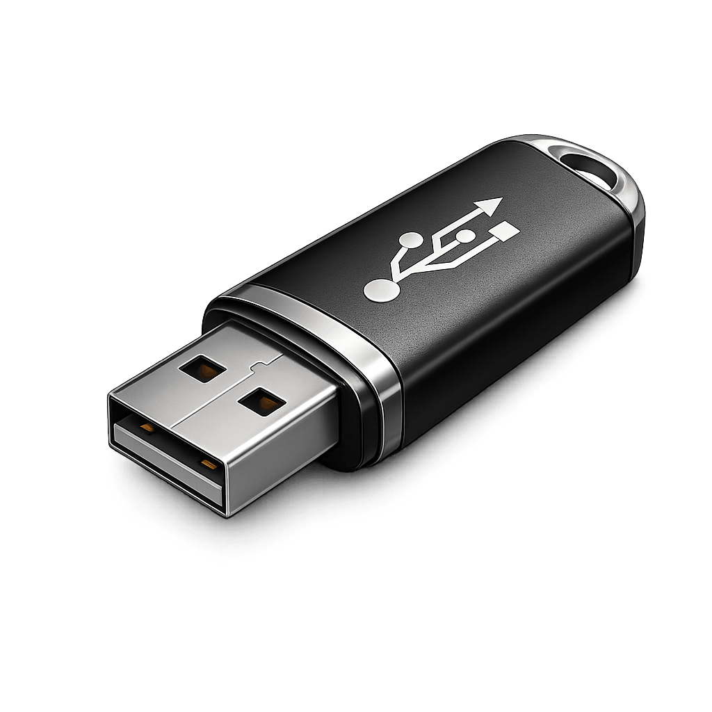Black USB Flash Drive Connector PNG
