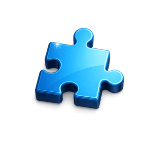 Blue Glossy Puzzle Piece PNG
