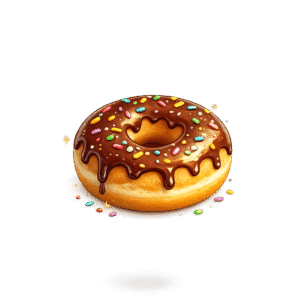 Chocolate Sprinkle Donut Delight PNG
