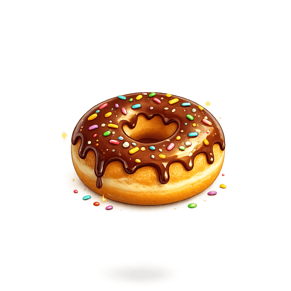 Chocolate Sprinkle Donut Delight PNG