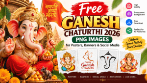 Best Free Ganesh Chaturthi PNG Images for Invitations, Posters & Festival Designs