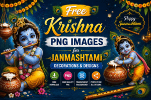 Free Krishna PNG Images for Janmashtami Decorations & Designs