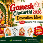 Ganesh Chaturthi 2026 Decoration Ideas with Free Ganesha PNG Images