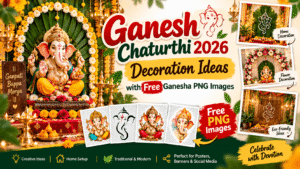 Ganesh Chaturthi 2026 Decoration Ideas with Free Ganesha PNG Images