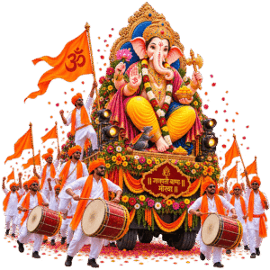 Ganesh Chaturthi Procession Celebration PNG