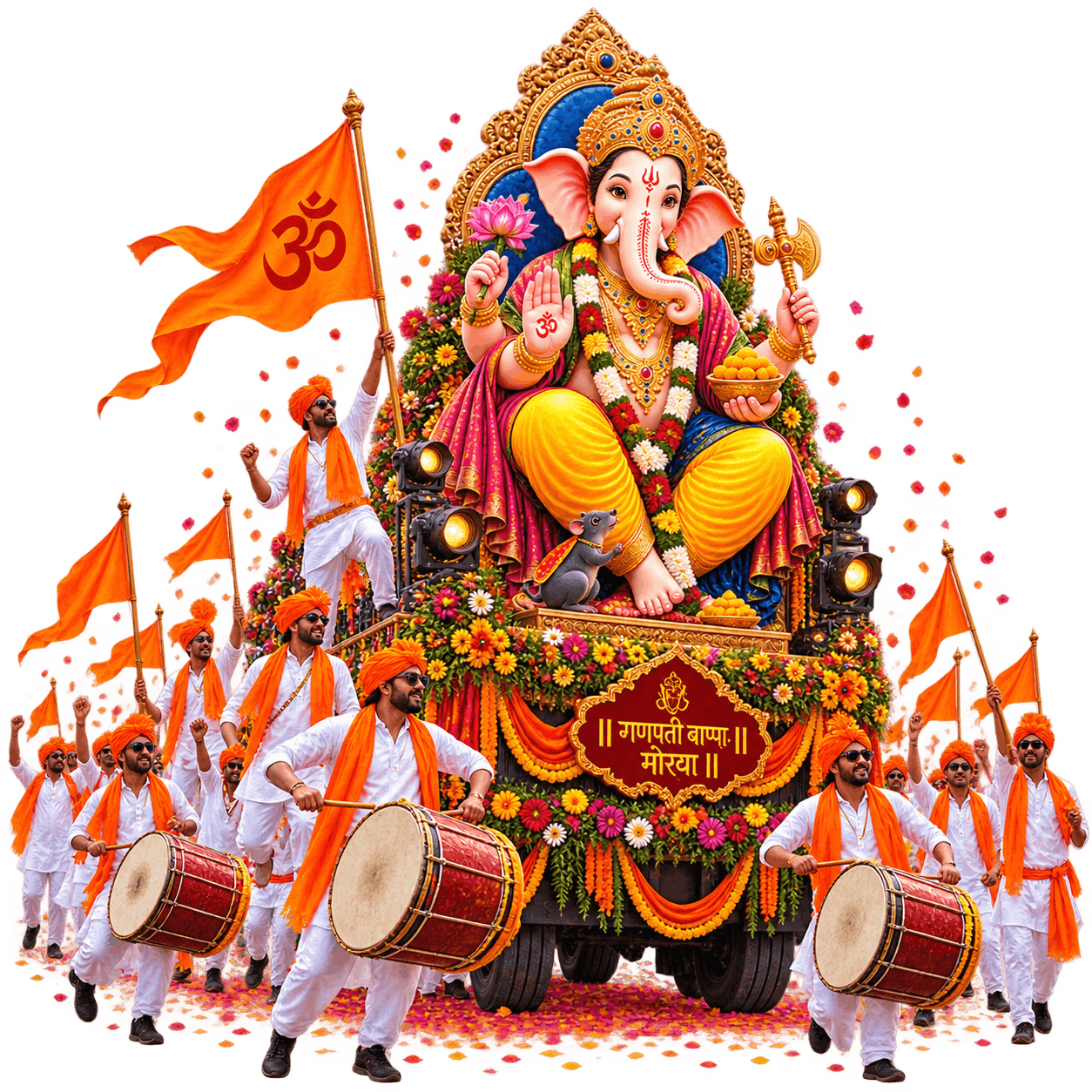 Ganesh Chaturthi Procession Celebration PNG