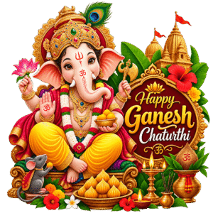 Happy Ganesh Chaturthi Celebration PNG