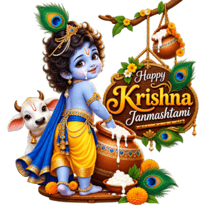 Happy Krishna Janmashtami Sticker PNG