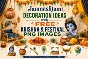 Janmashtami Decoration Ideas with Free Krishna & Festival PNG Images