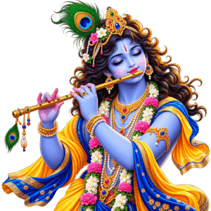 Krishna Playing the Golden Flute PNG