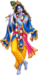 Krishna with Flute and Peacock Feather PNG